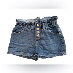 Wild Fable Light Wash Denim Paperbag Waist High Rise Button Fly Shorts Y2K XS